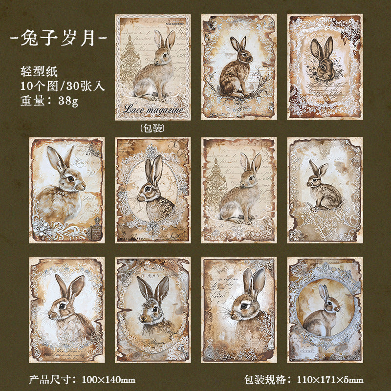30 Pcs Vintage Scrapbook Paper LSZZ