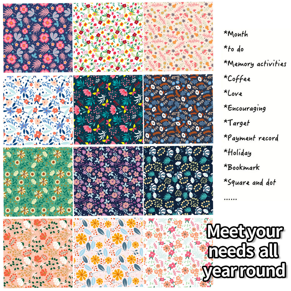 6 inch Boho Floral Scrapbook Paper Pad PA268