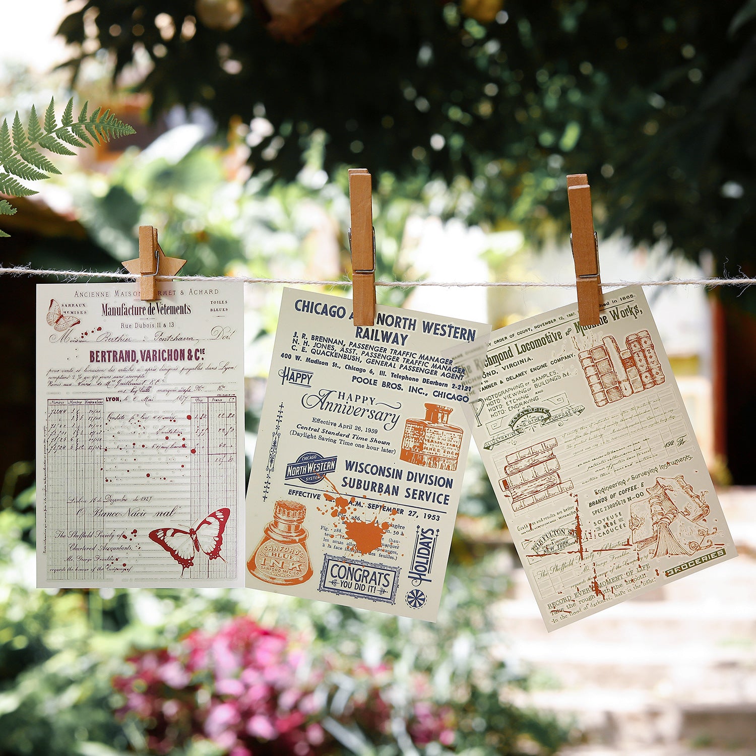 2 Sheets Vintage Transfer Stickers SYBJ