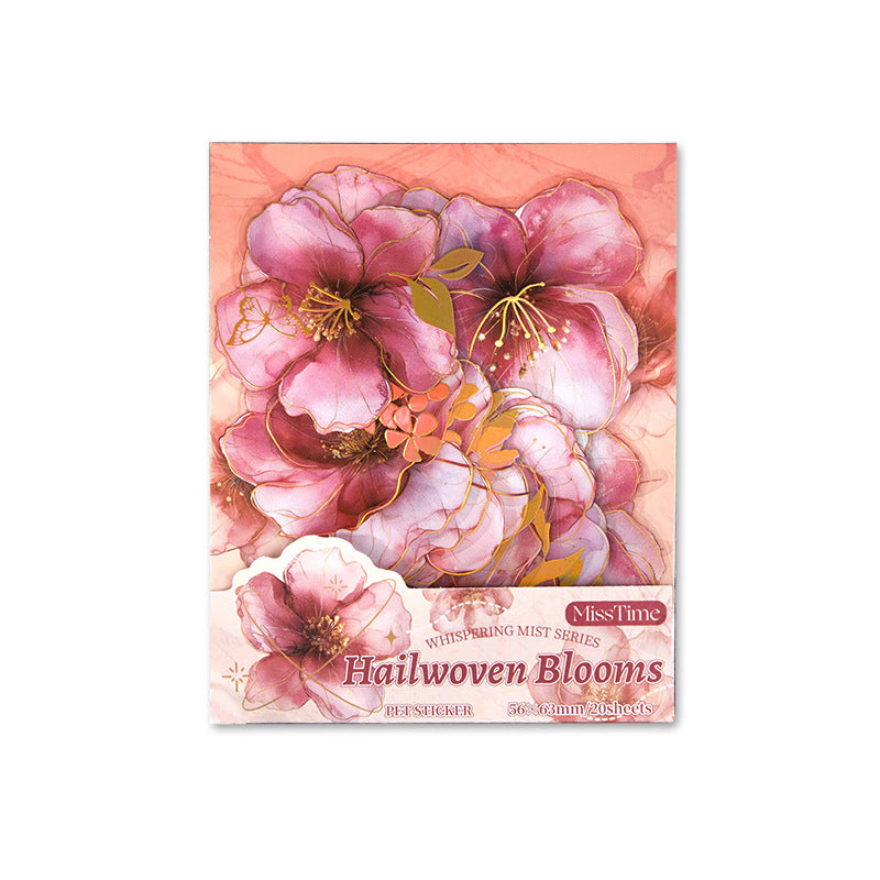 20 Pcs Flower Petal PET Stickers HWHY