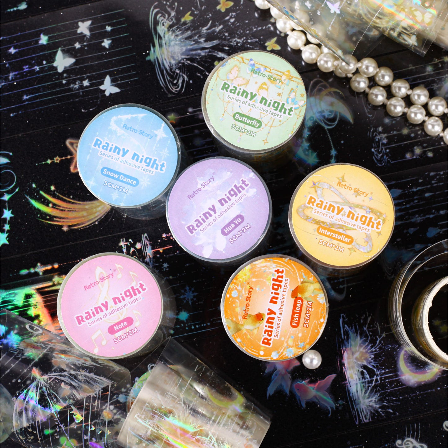 1 Roll Rainy Night PET Tape YYXL