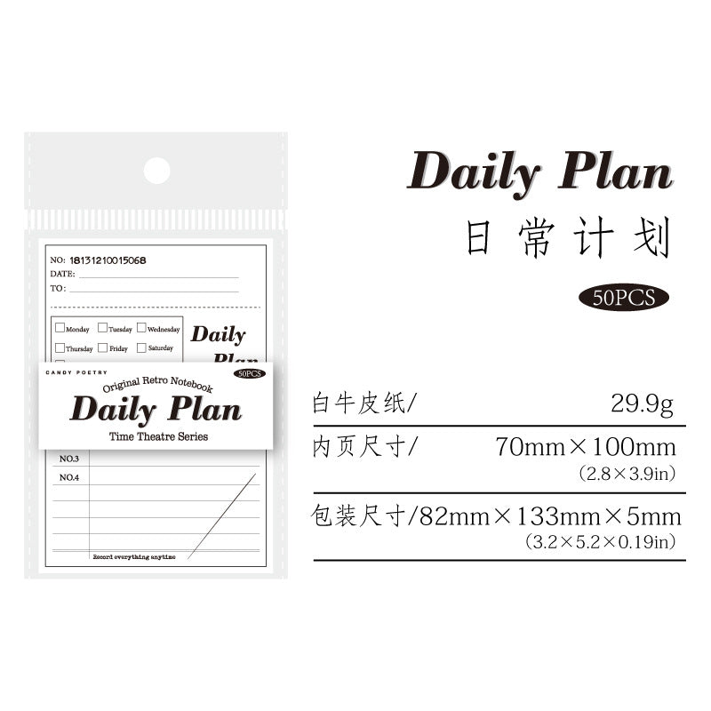 50 Pcs Vintage Notepad Paper SYJC