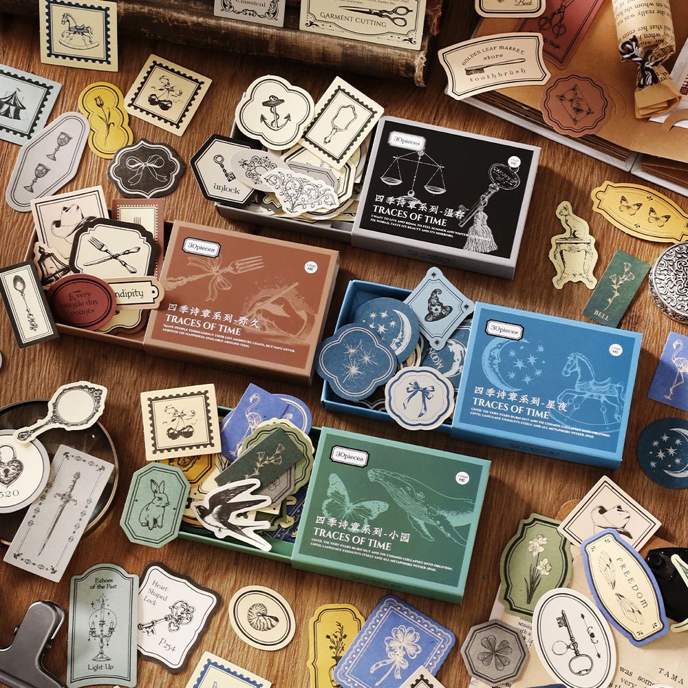 30 Pcs Vintage Label Stickers SJSZ