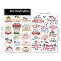 2 Sheets Waterproof Rub on Stickers - Happy Christmas