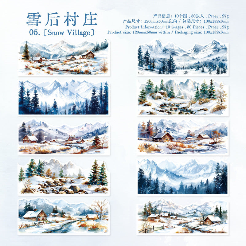 30 Pcs Landscape Stickers YZRYY
