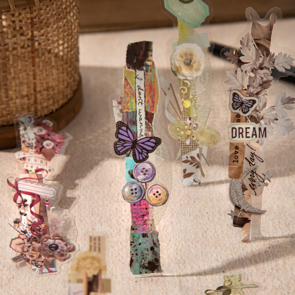 20 Pcs Vintage Collage PET Stickers SYCL