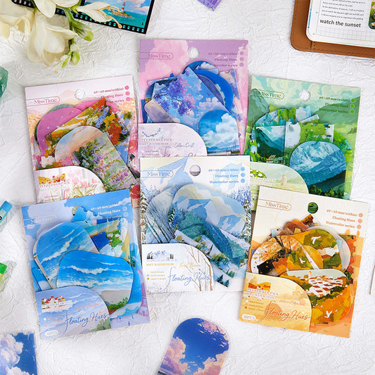 30 Pcs Seasonal Landscape PET Stickers FCHJ