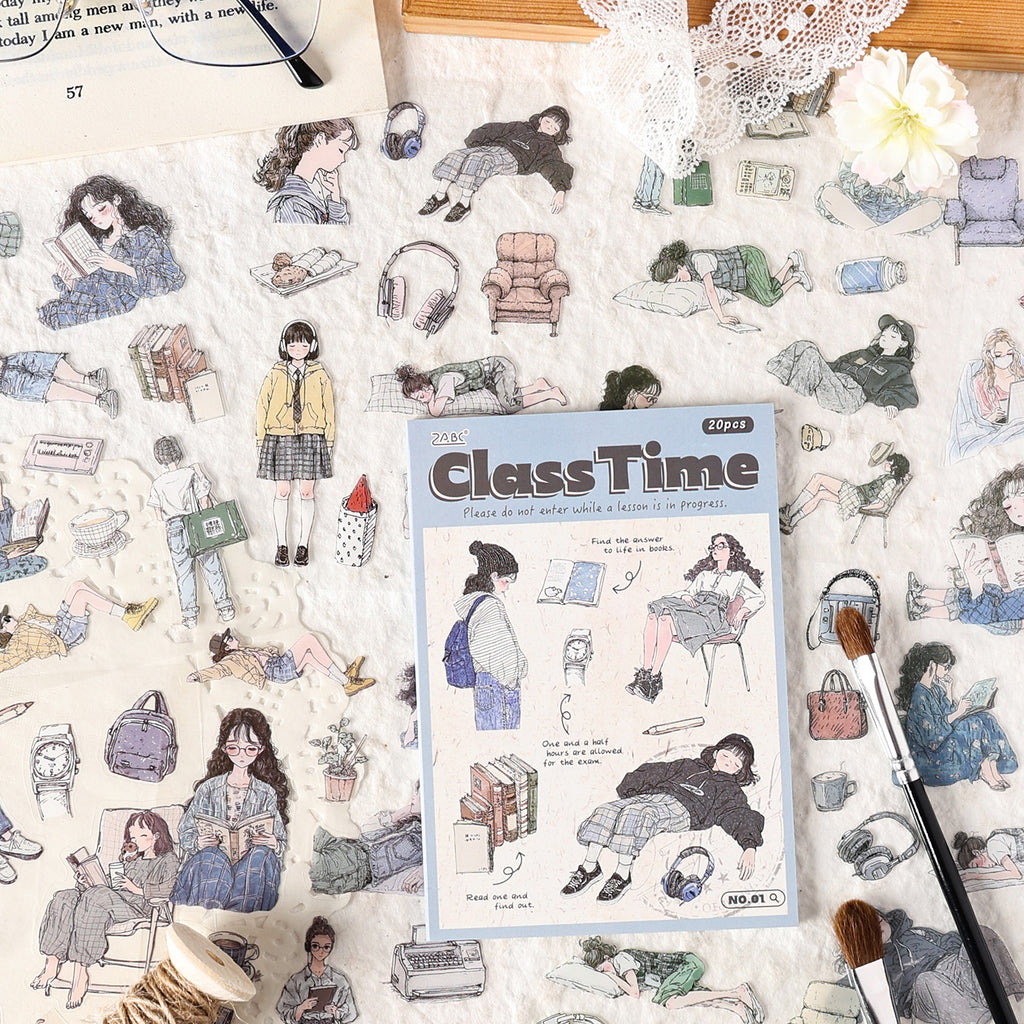 20 Sheets School Lifestyle PET Stickers SXNH