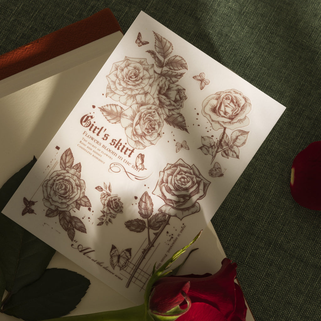 3 Pcs Flower Transfer Stickers QTHY