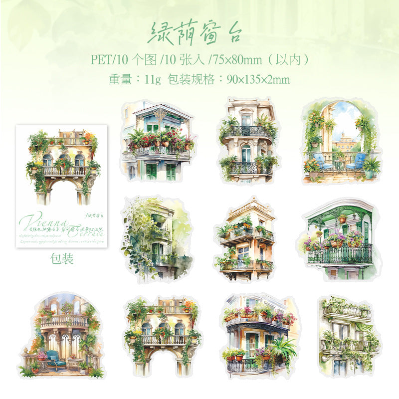 10 Pcs Garden Wall PET Stickers HYLT