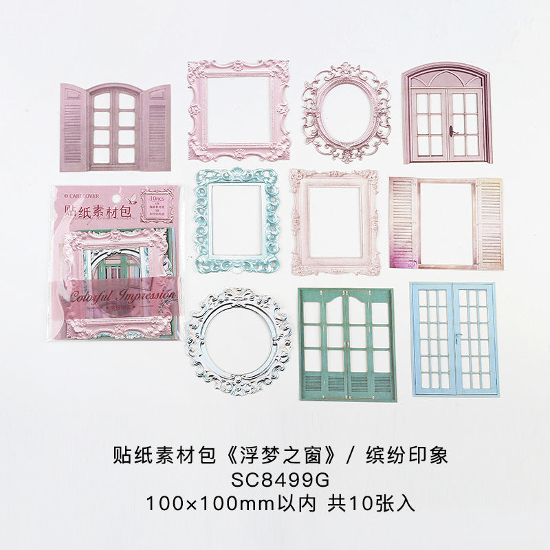 40 Pcs Hollow Window Scrapbook Paper FMZC