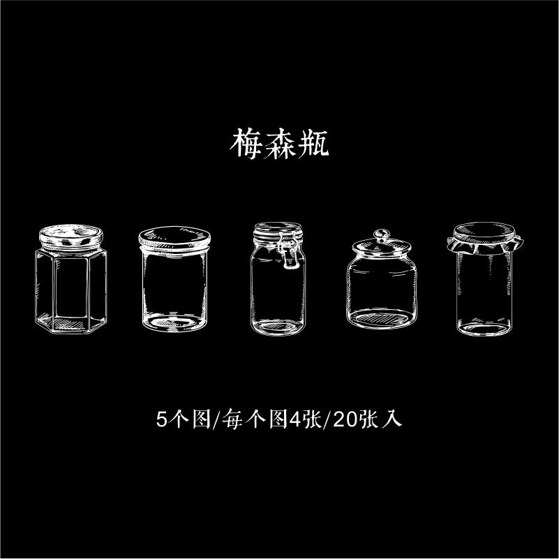 20 Pcs Bottle PET Stickers MXSCJ