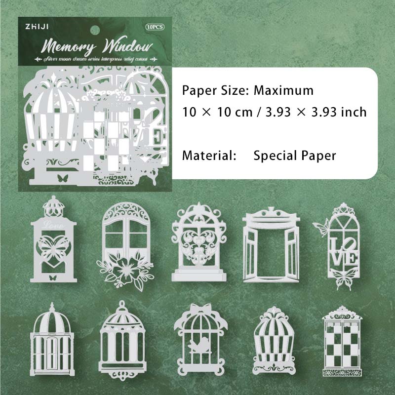 10 Pcs Holographic Hollow Cutout Paper YYMJ