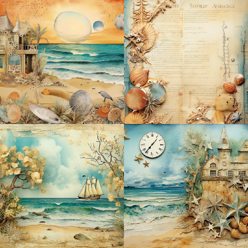 6 inch Beach House Scrapbook Paper Pad SKP340
