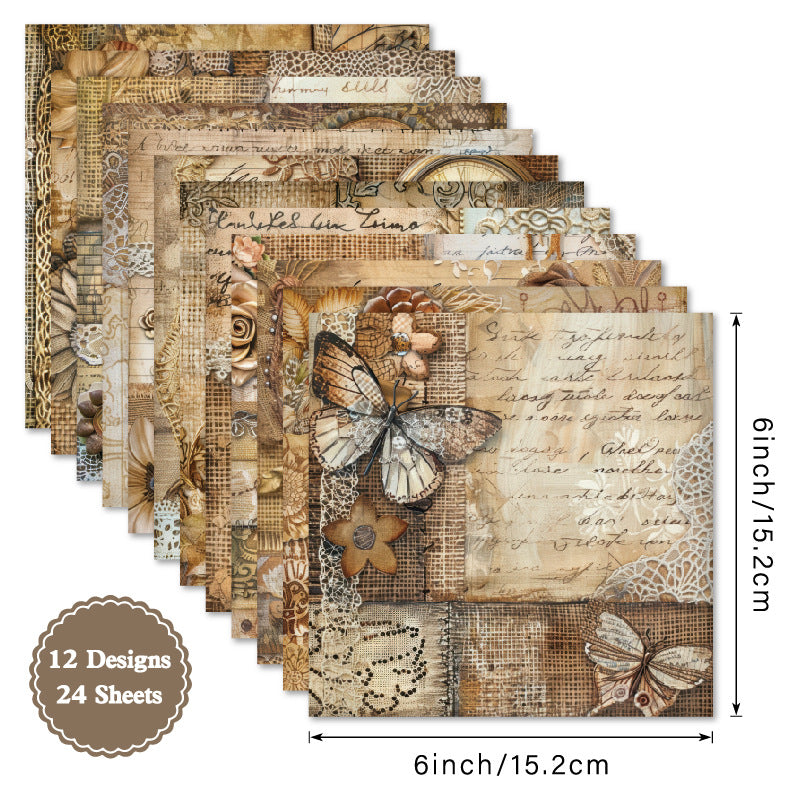 6 inch Burlap Scrapbook Paper Pad SKP536