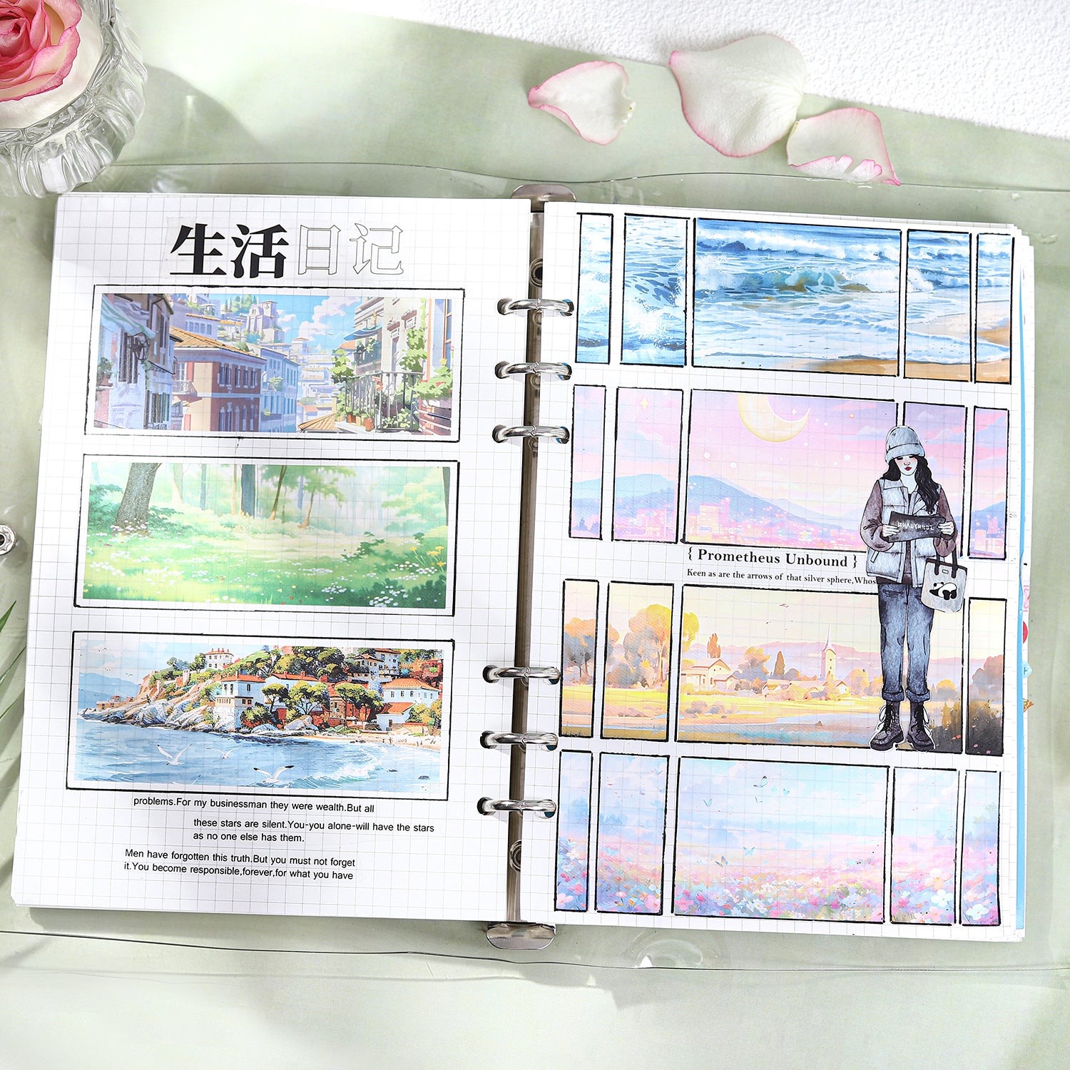 30 Pcs Natural Landscape Stickers Book JYZMJ