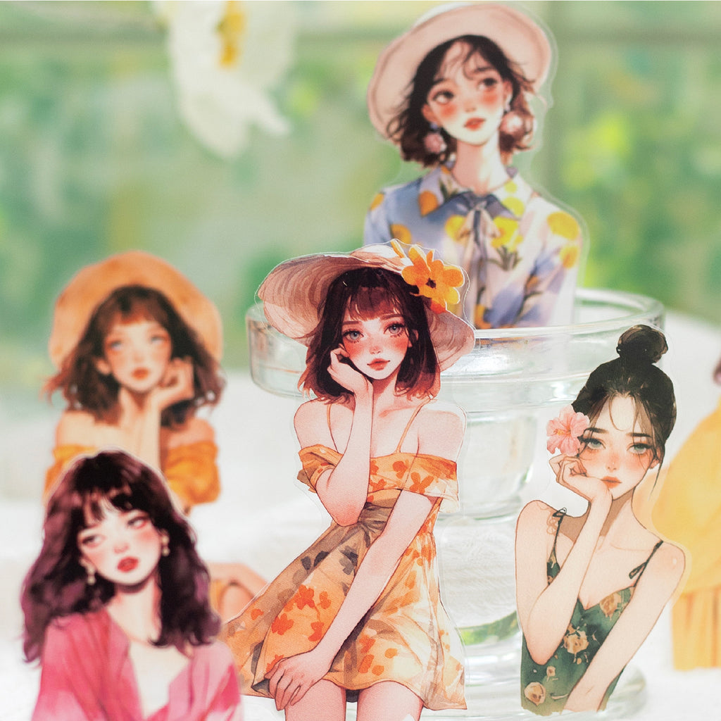 30 Pcs Fashion Girl PET Stickers ZDYSH