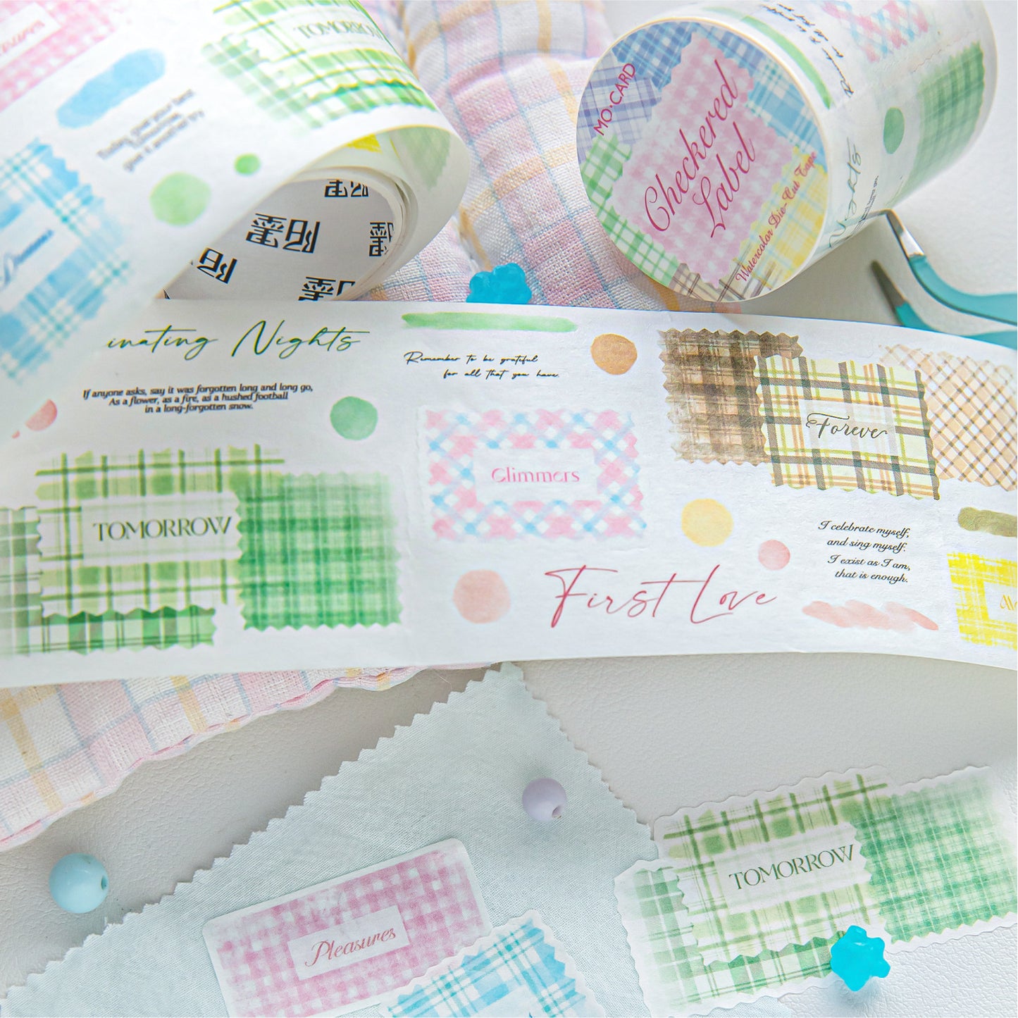 1 Roll Watercolor Grid Washi Tape CSGWP