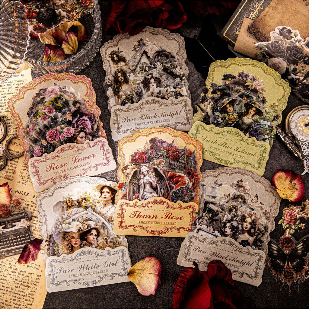 40 Pcs Dark Magic Theme PET Stickers JJZY