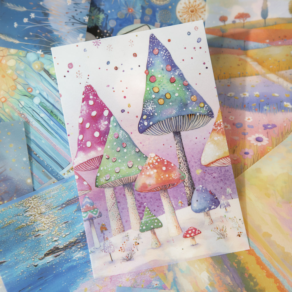 10 Pcs Fantasy Landscape PET Stickers MJHM