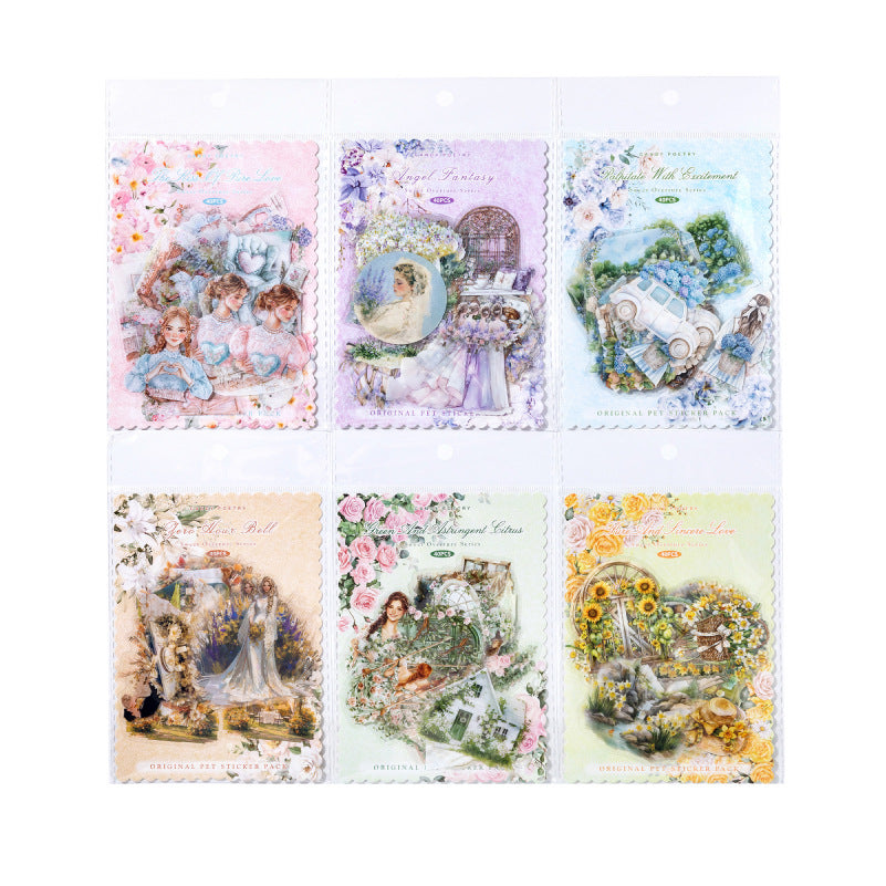 40 Pcs Couple Wedding Theme PET Stickers TMXQ