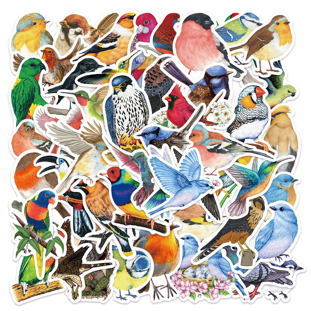 50 Pcs Vinyl Bird Stickers GT055