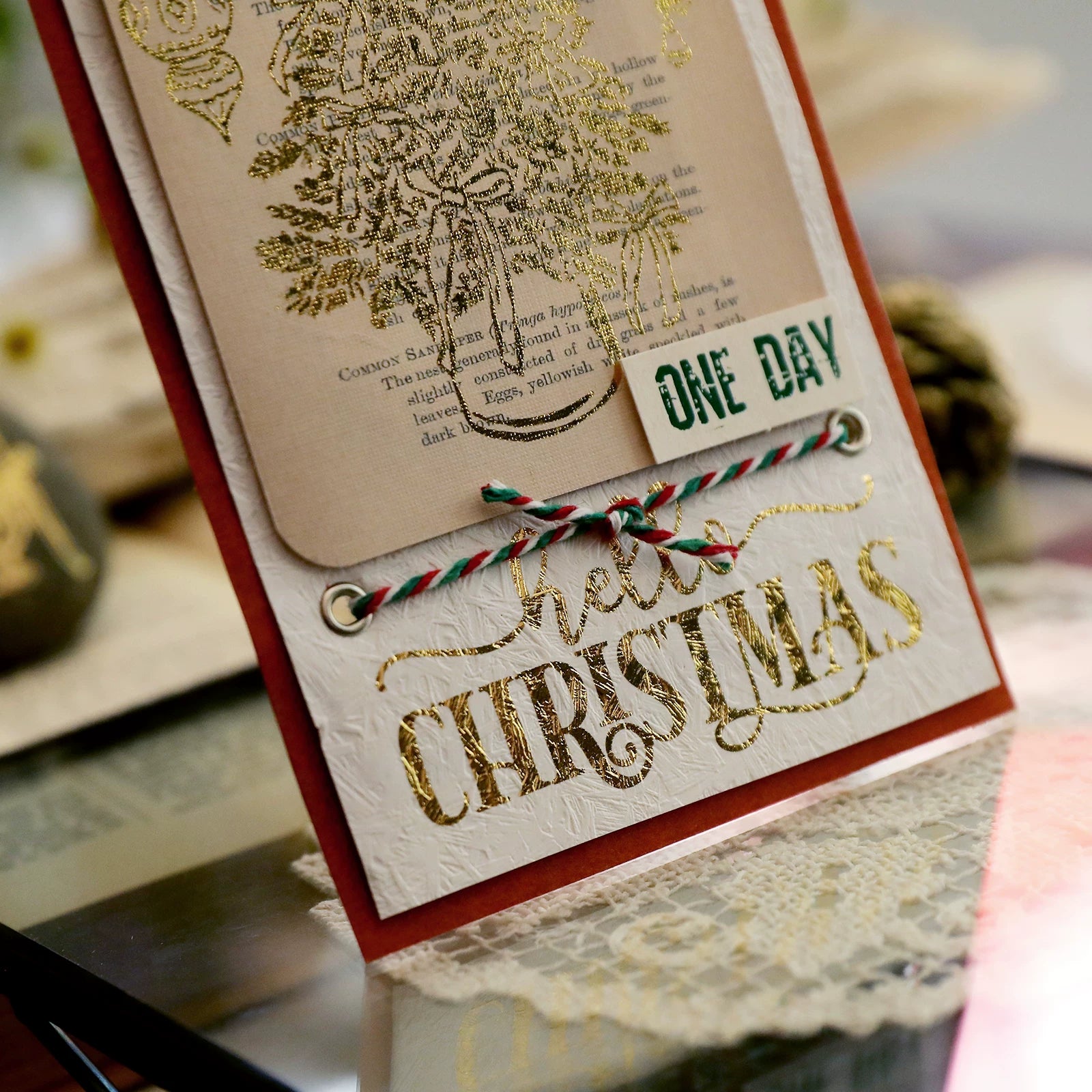 Gold Foil Rub On Stickers - Christmas