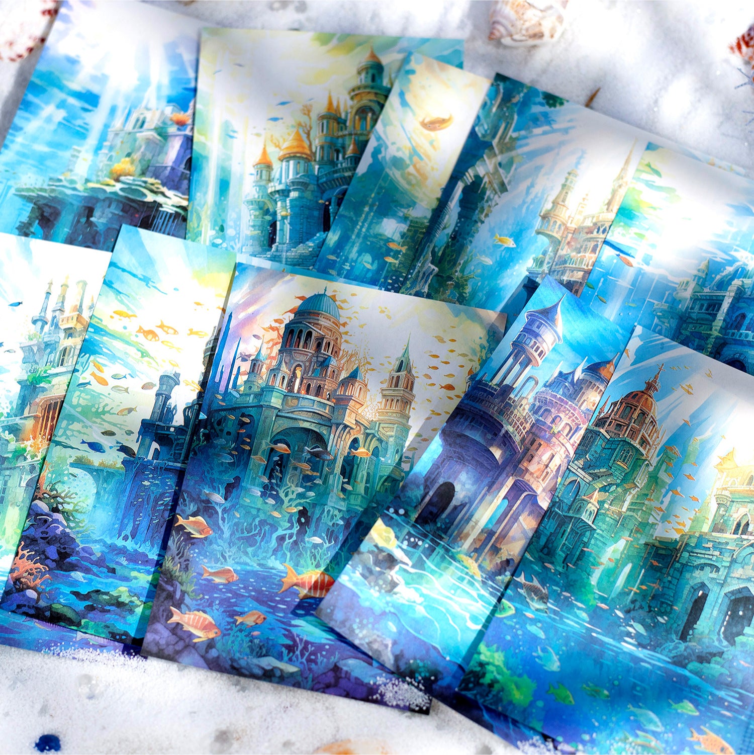30 Pcs Ocean Theme Scrapbook Paper HDYJ