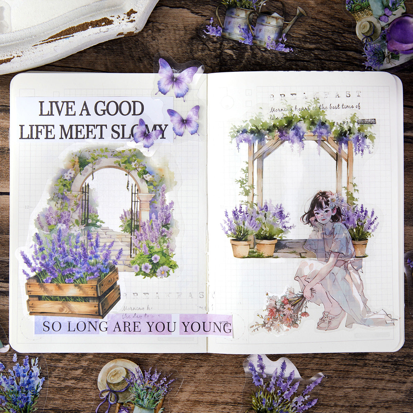 30 Pcs Garden Theme PET Stickers HHZJ