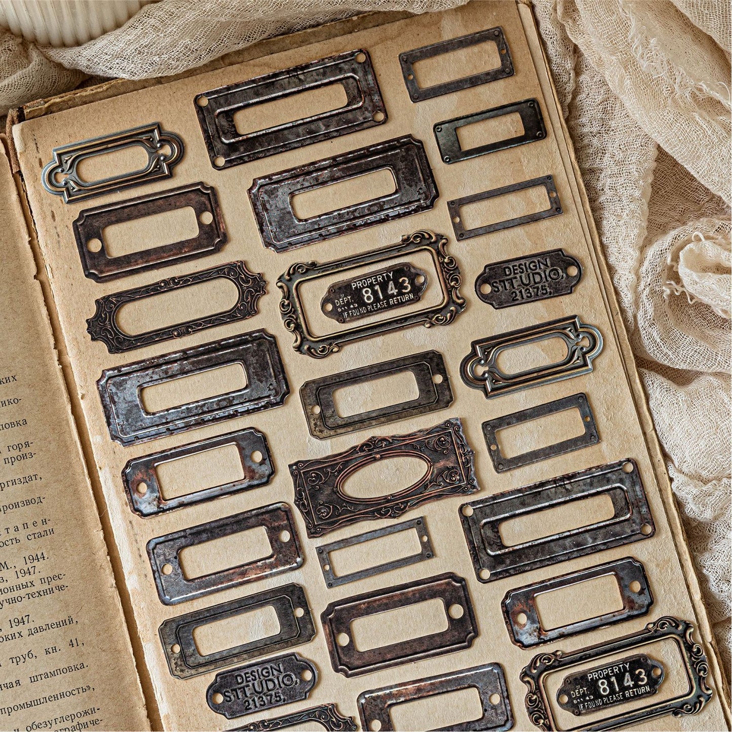 30 Pcs Vintage Texture Junk Journal Stickers FGDAS