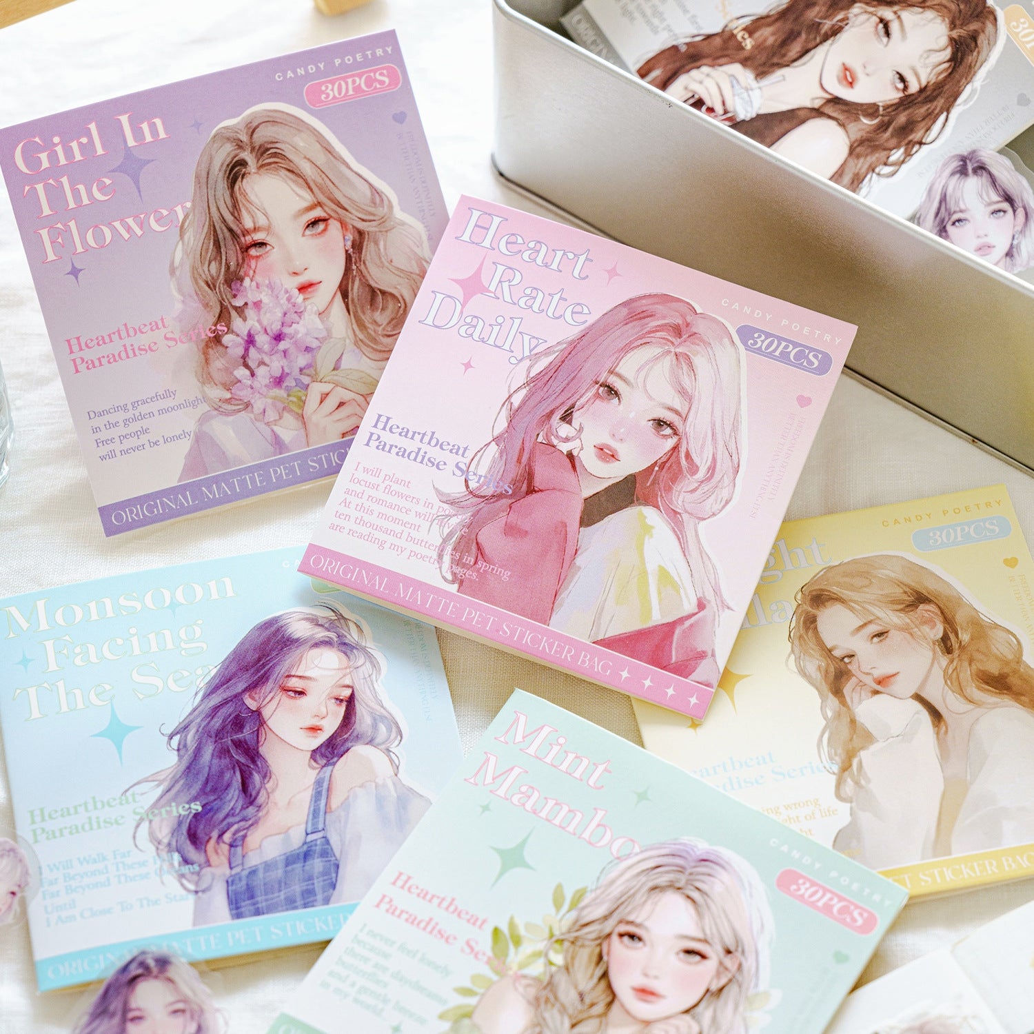 30 Pcs PET Girl Stickers XTLY