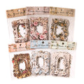 10 Pcs Antique Victorian Hollow Floral Relief Frame Scrapbooking Paper - Pink Flower