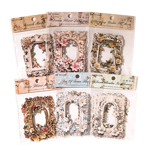 10 Pcs Antique Victorian Hollow Floral Relief Frame Scrapbooking Paper - Foam