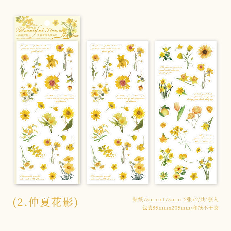 4 Pcs Die Cut Plant Stickers LCHX