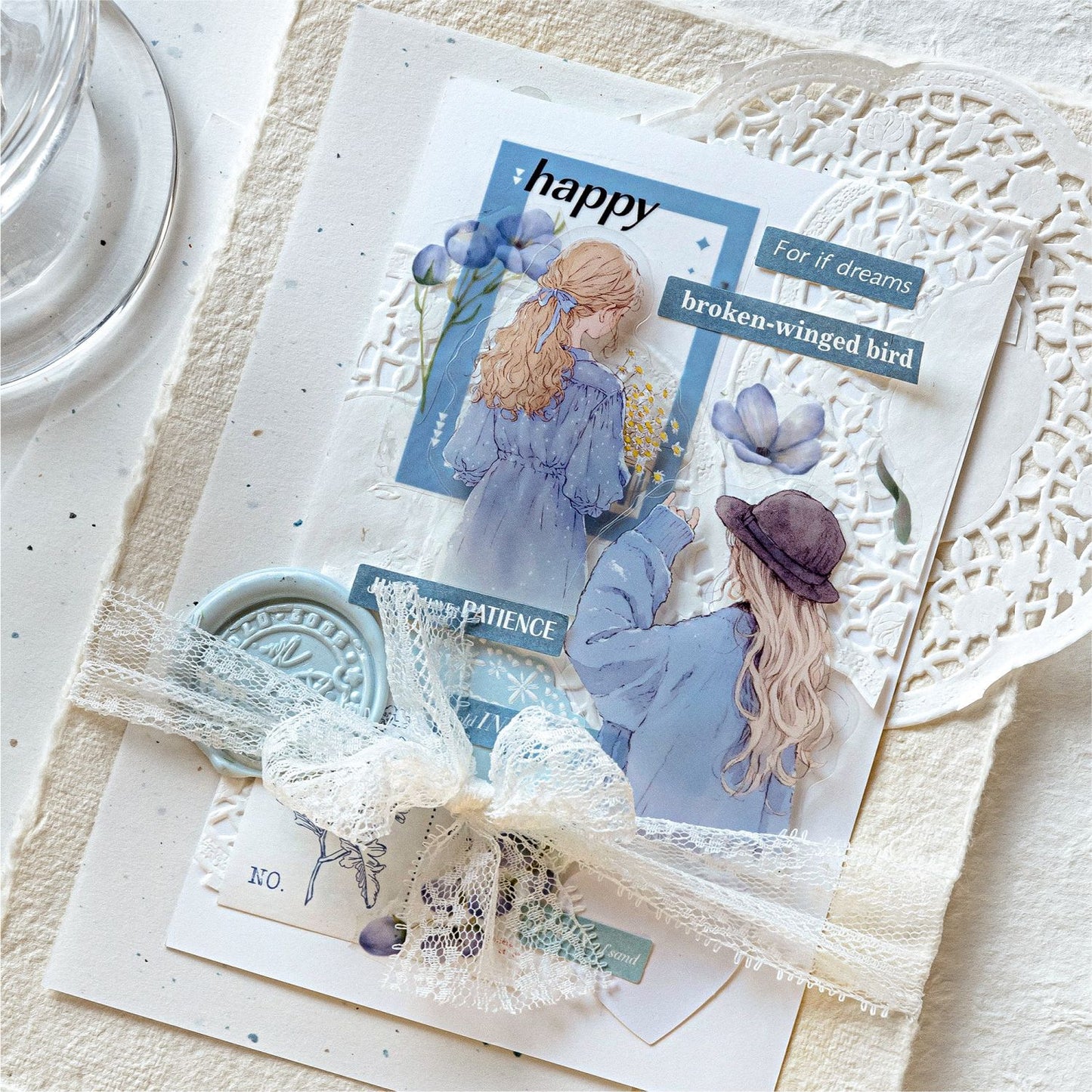 30Pcs Girl Turning Moment PET Stickers ZSSK