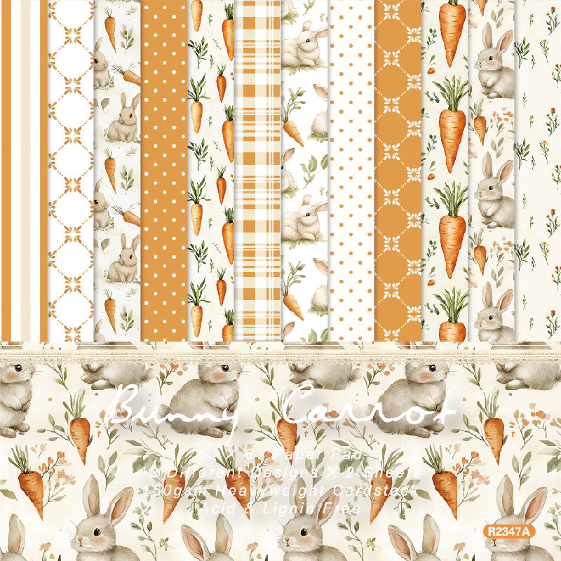 6 inch Bunny Carrot Scrapbook Paper Pad SKP347