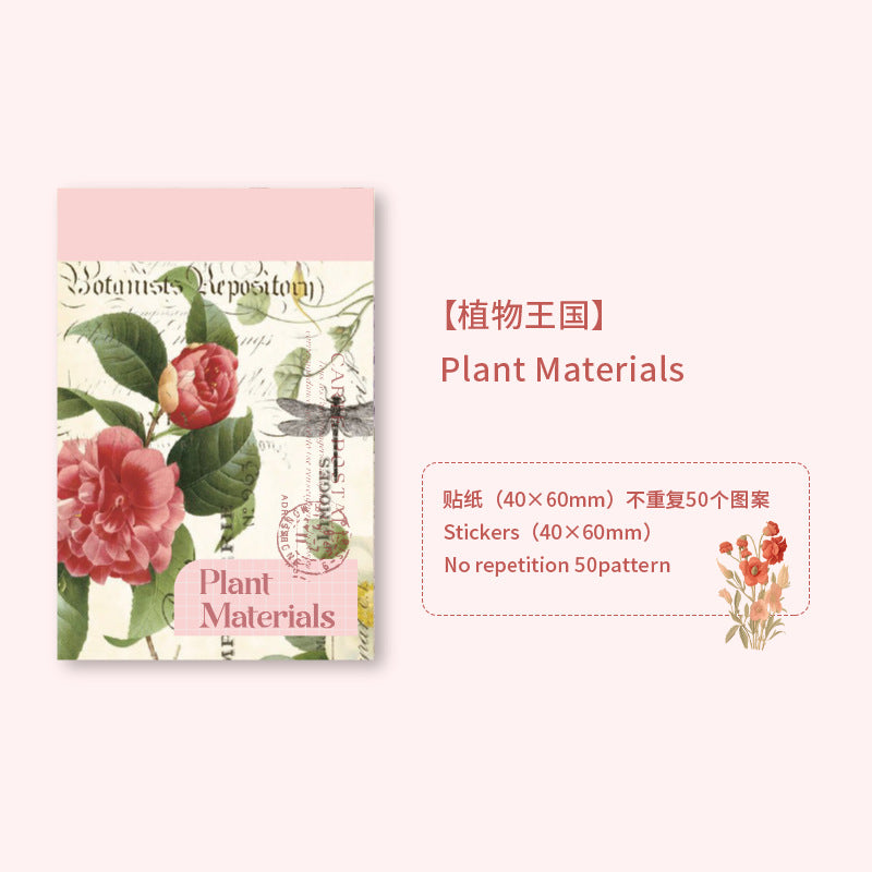 50 Pcs Washi Stickers Book JMSG