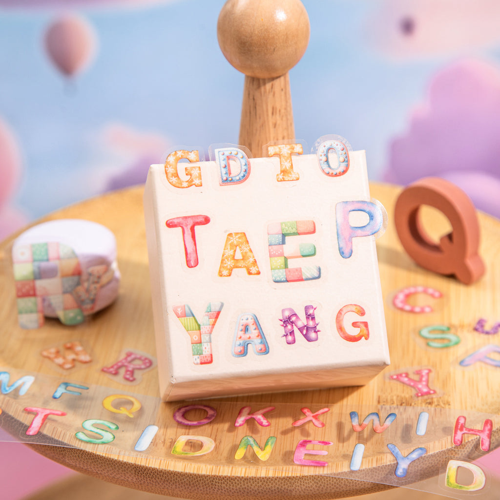 1 Roll Colorful Letter PET Stickers Tape ZMLY