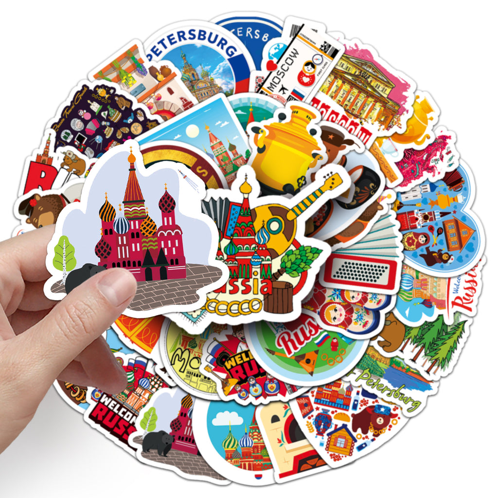 50Pcs Russia Travel Vinyl Stickers TRV09