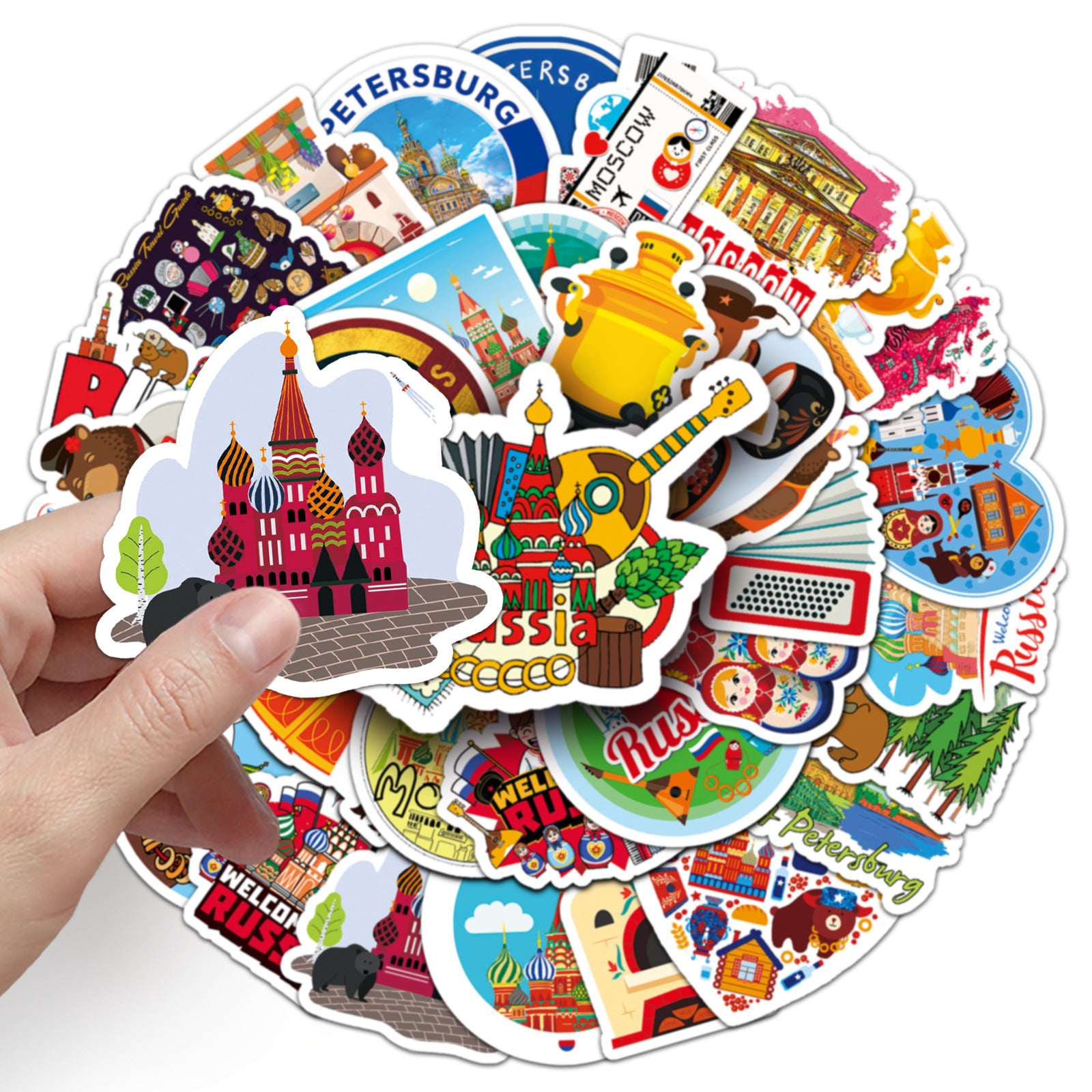 50Pcs Russia Travel Vinyl Stickers TRV09