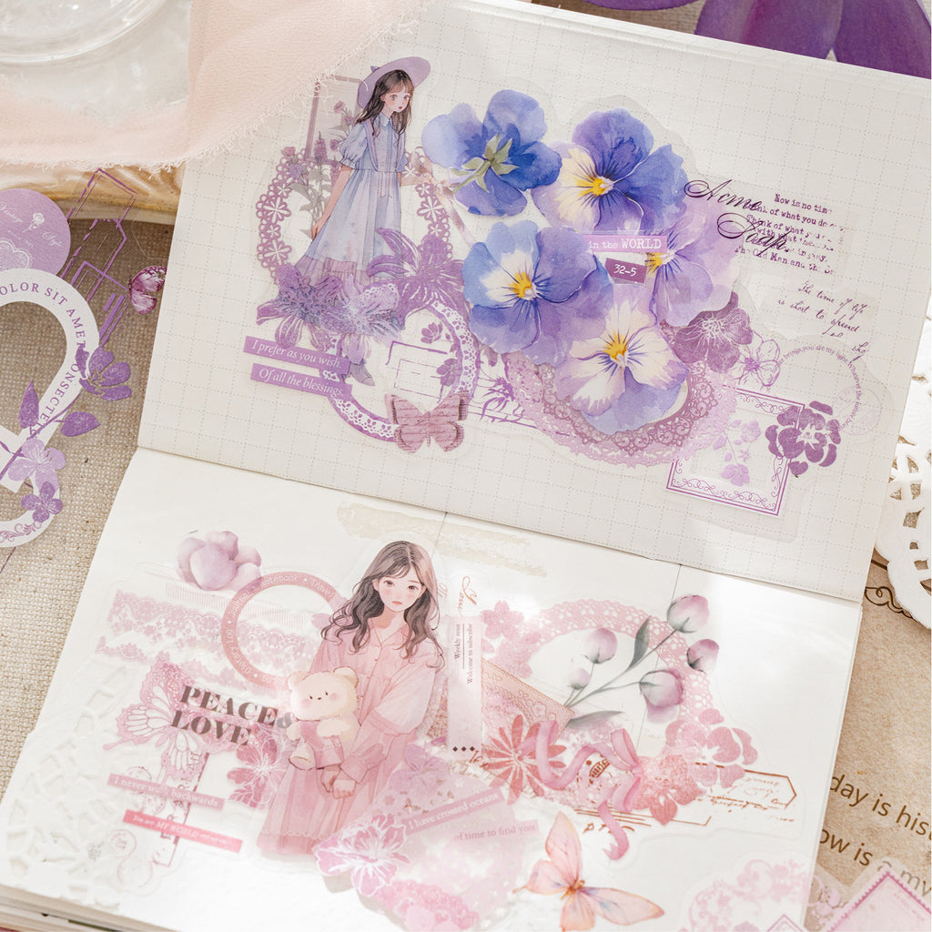 10 Pcs Vintage Collage PET Stickers AYJZ