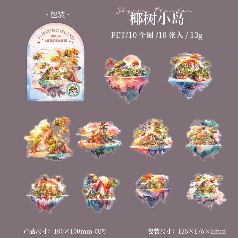 10 Pcs Fantasy Island PET Stickers TJHY