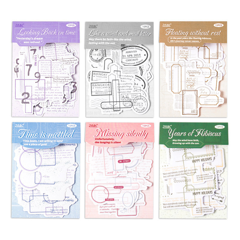 10 Pcs Vintage Collage Washi Stickers SGZY