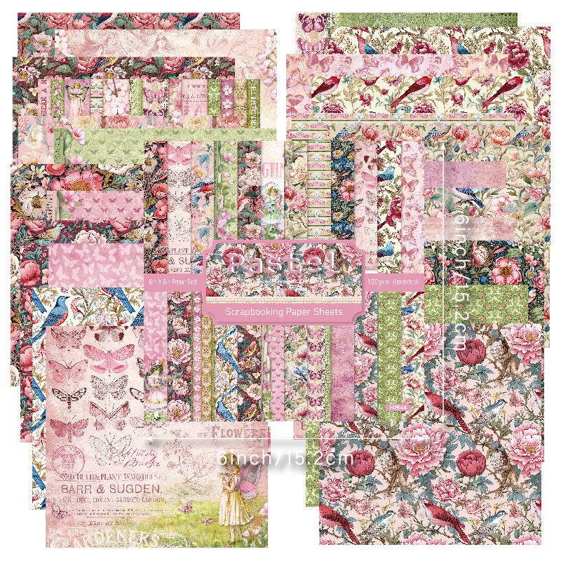 6 inch Pink Pastel Scrapbook Paper Pad SKP544