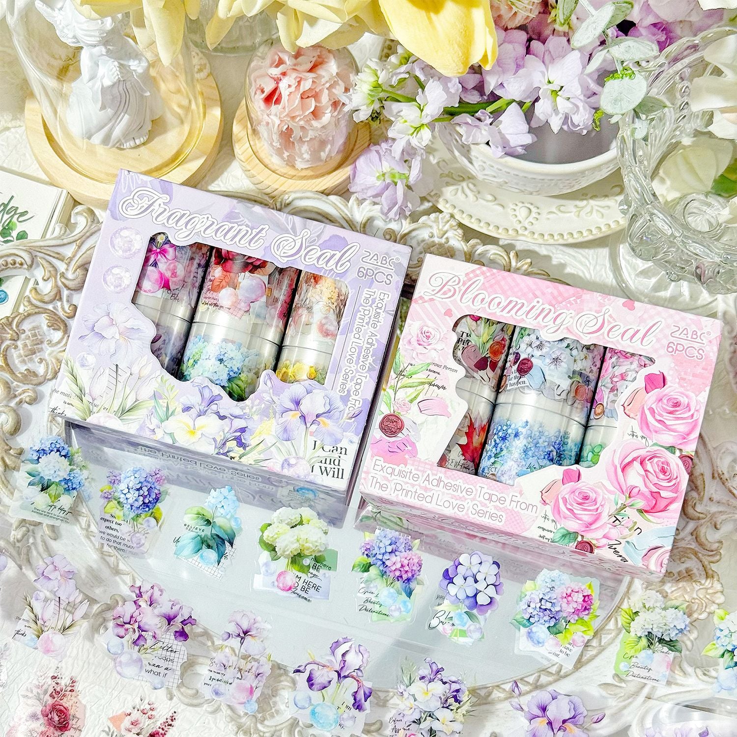 6 Rolls Flower PET Stickers Tape YHQS