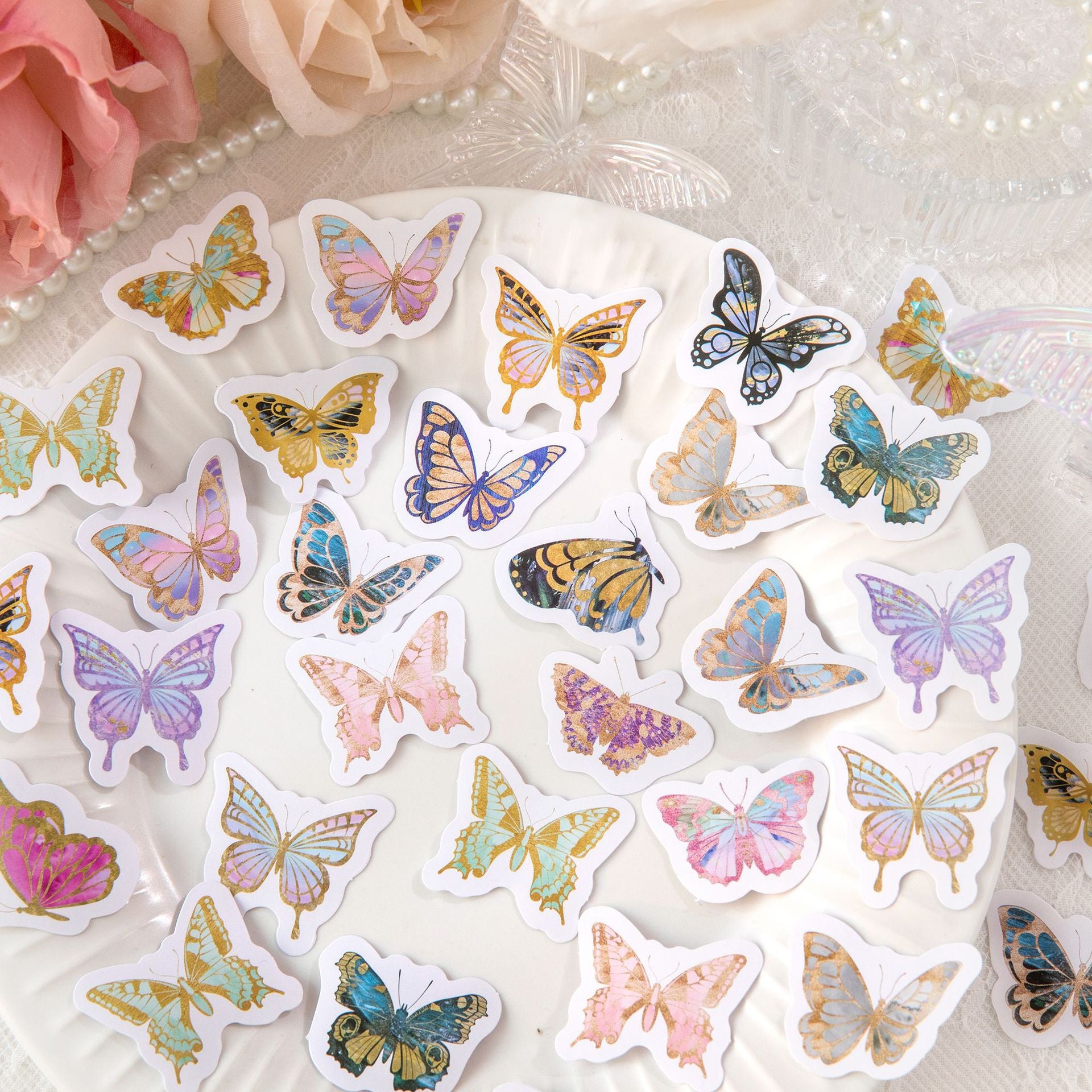 46 Pcs Butterfly Stickers LJHD