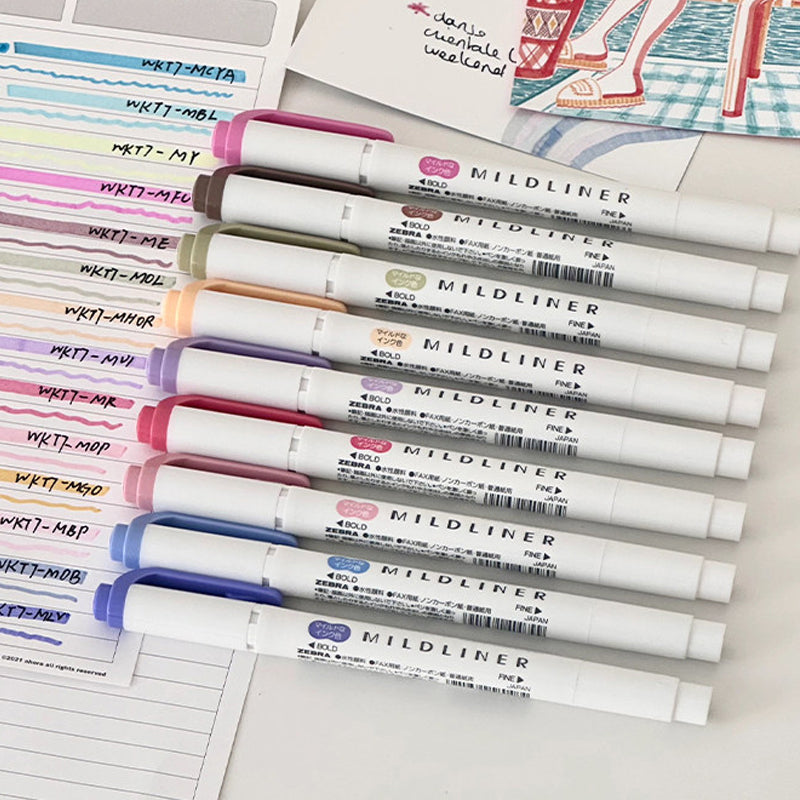 Zebra Mildliner WKT7 Double-Sided Highlighter - Pure Blue