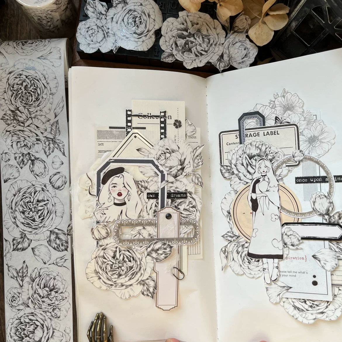 Floral Decorative Tape Rolls- Line-Art Botanicals