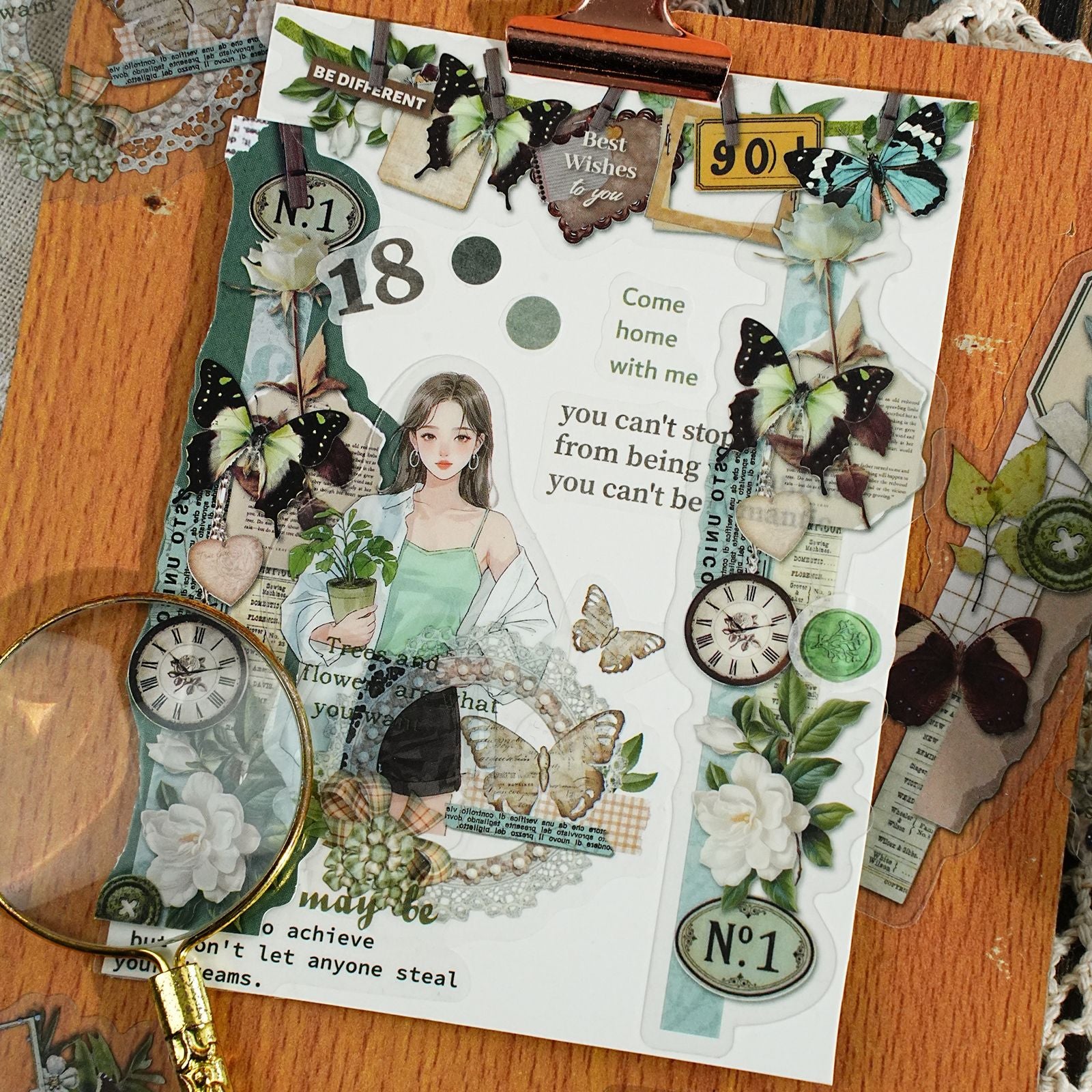20 Pcs Vintage Collage Stickers MWHY