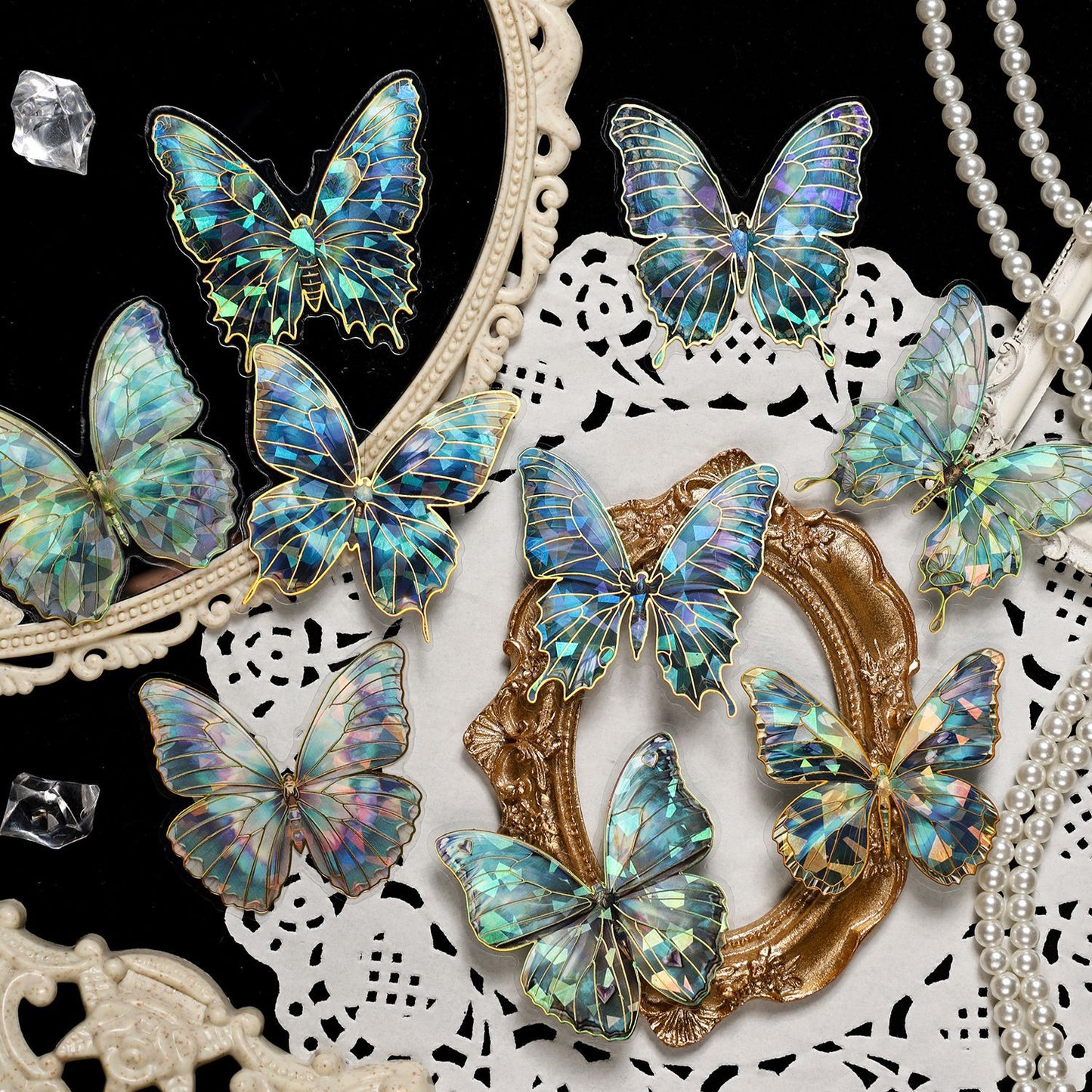 10 Pcs Shell Light Butterfly Stickers ZRZY